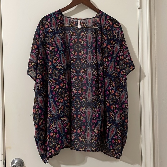 Xhilaration Floral Kimono Cardigan Womens XS Black Open Front Sheer Summer Cover - Picture 1 of 6
